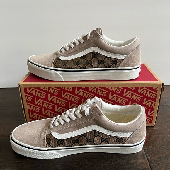 Custom Gucci Vans Hand Stitched Brown GG - Picture 6 of 15